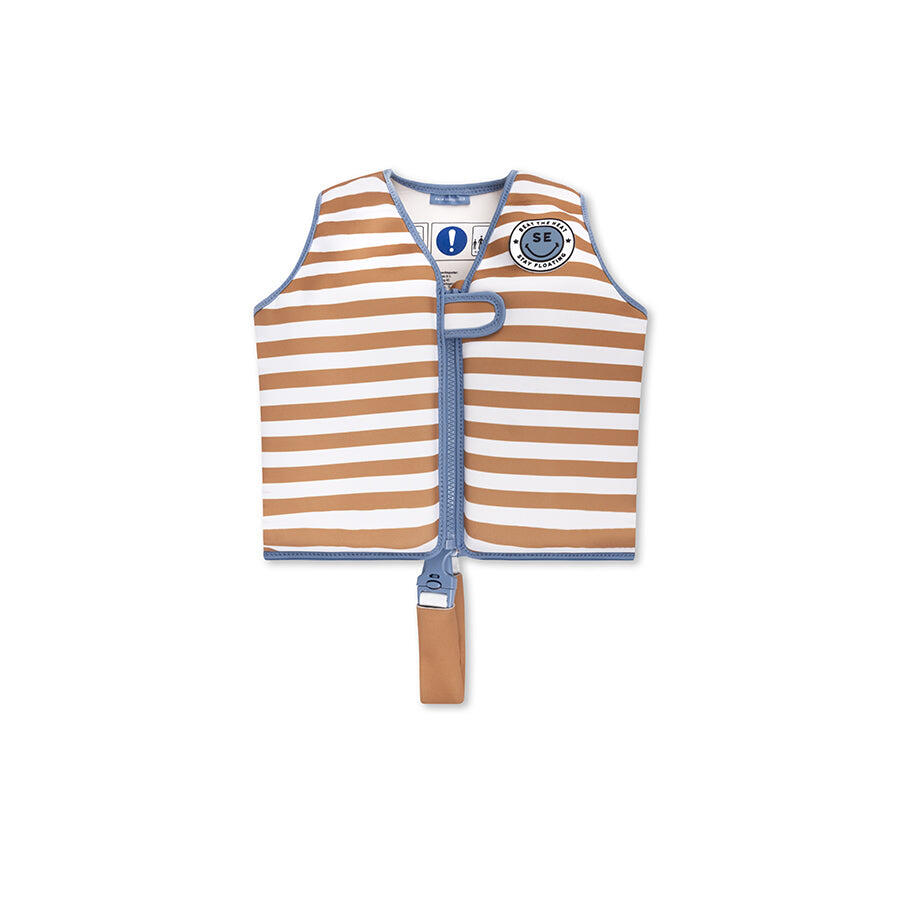 SWIM ESSENTIALS Swim Essentials | Bruin/Wit Gestreept Gestreept Zwemvest 2-3 jaar