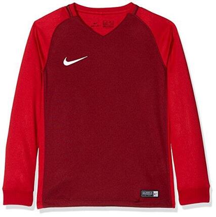 Maillot de football Nike pour enfants - Manches longues, Rouge/Blanc