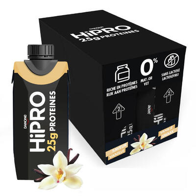 Danone hipro eiwitshake – vanille – 25g proteïne – 24 x 330ml – lactosevrij