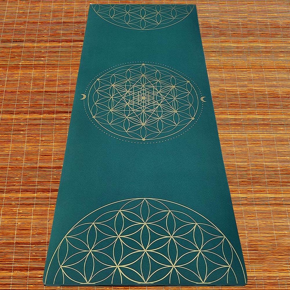 Tapis yoga TPE & PU, 6mmx68cmx1,85m, Métatron vert, Mains sèches ou humides 6/7