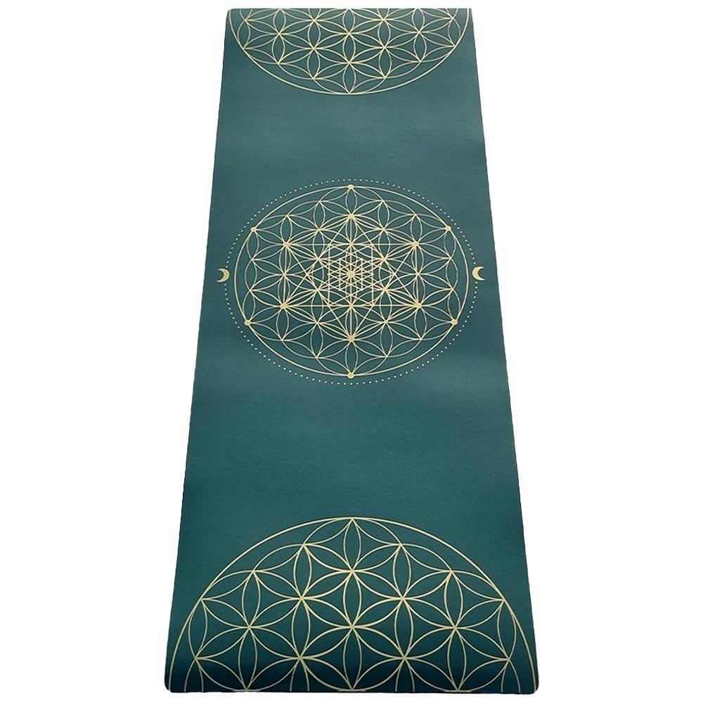 Tapis yoga TPE & PU, 6mmx68cmx1,85m, Métatron vert, Mains sèches ou humides 5/7