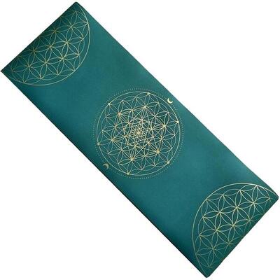 Yogamat tpe & pu. 6mmx68cmx1.85m. métatron groen. droge of natte handen