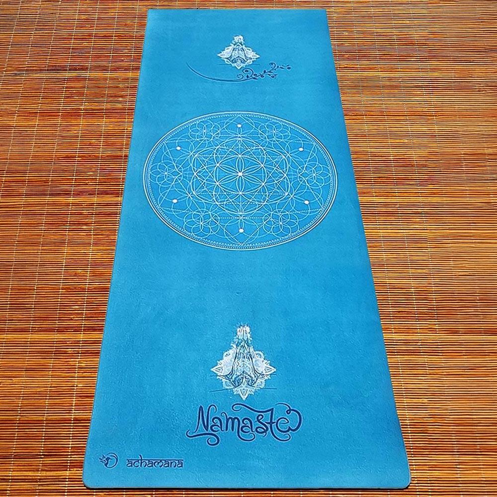 Tapis de yoga nouvelle génération 3 plis, 6mmx68cmx1,83m - Namasté Turquoise 2/7