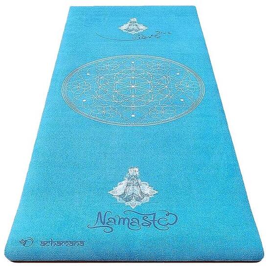 Tapis de yoga nouvelle génération 3 plis, 6mmx68cmx1,83m - Namasté Turquoise