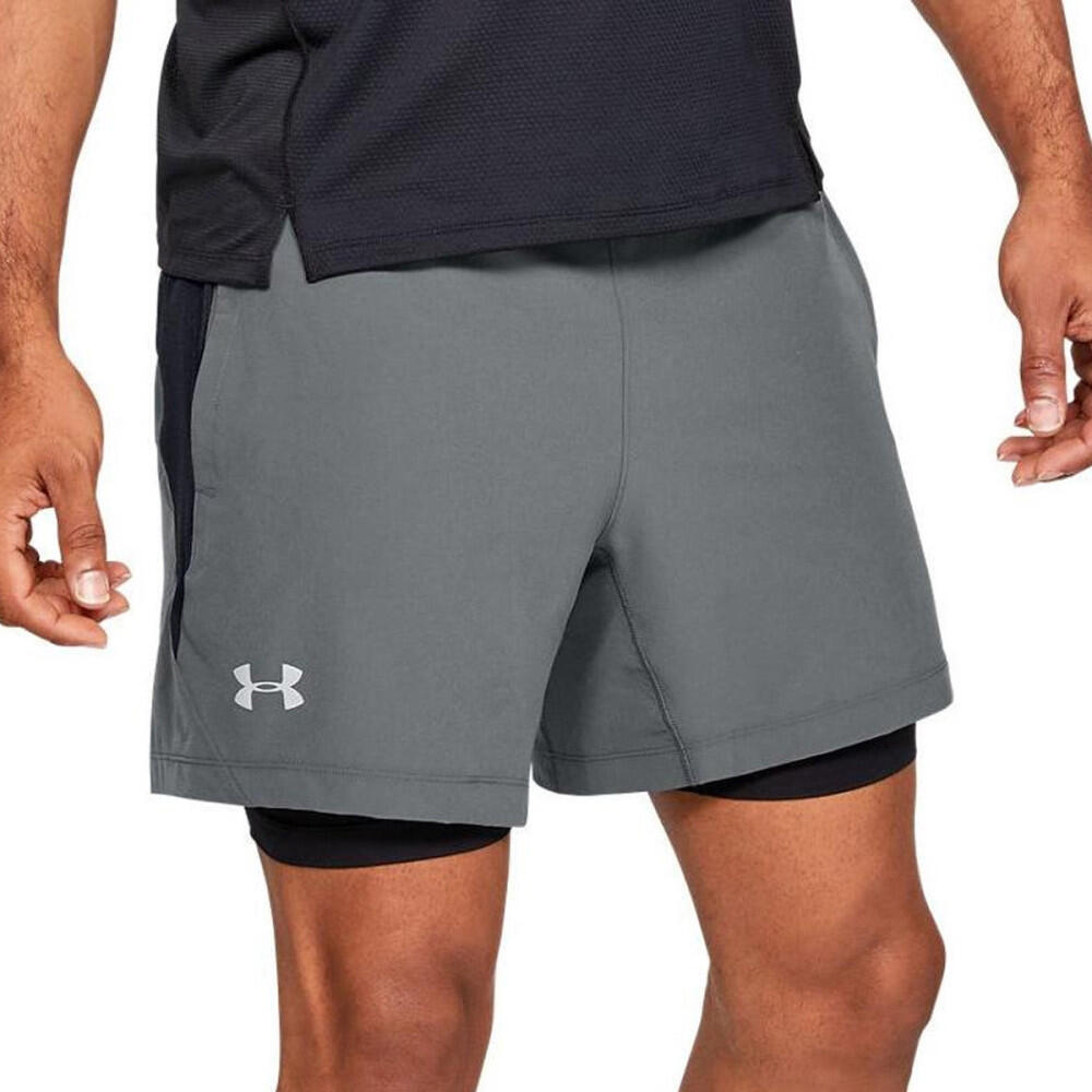 Short Under Armour 2-en-1 QUALIFIER SPEEDPOCKET 3/4