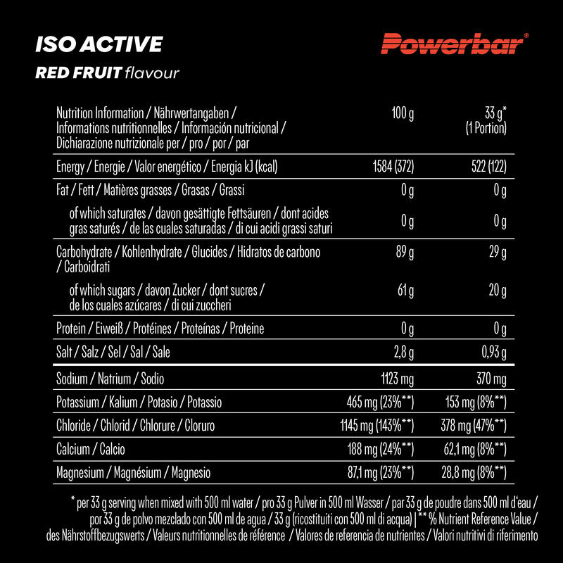 Pudra izotonica Isoactive, aroma fructe rosii - bidon 1320g