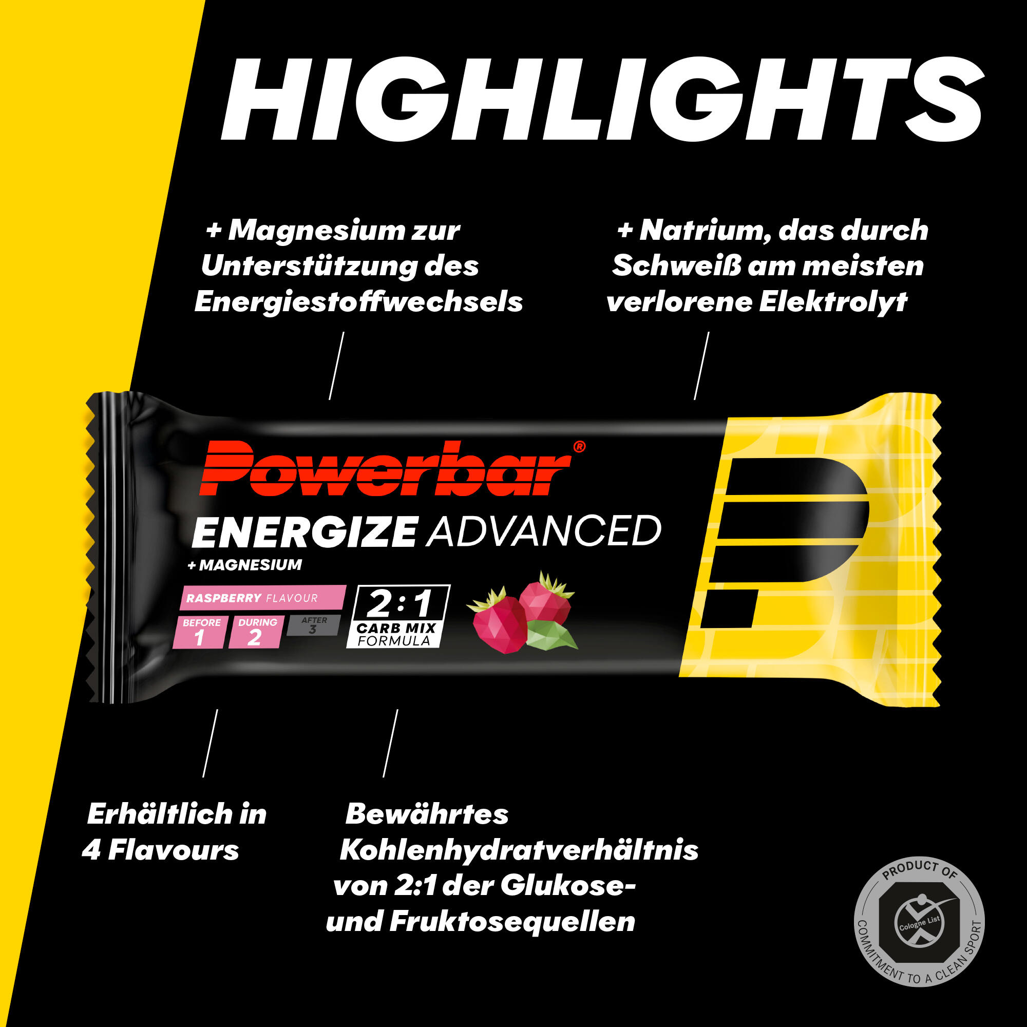 Powerbar Energize Advanced Bar Raspberry 55g (15 stuks) 4/6