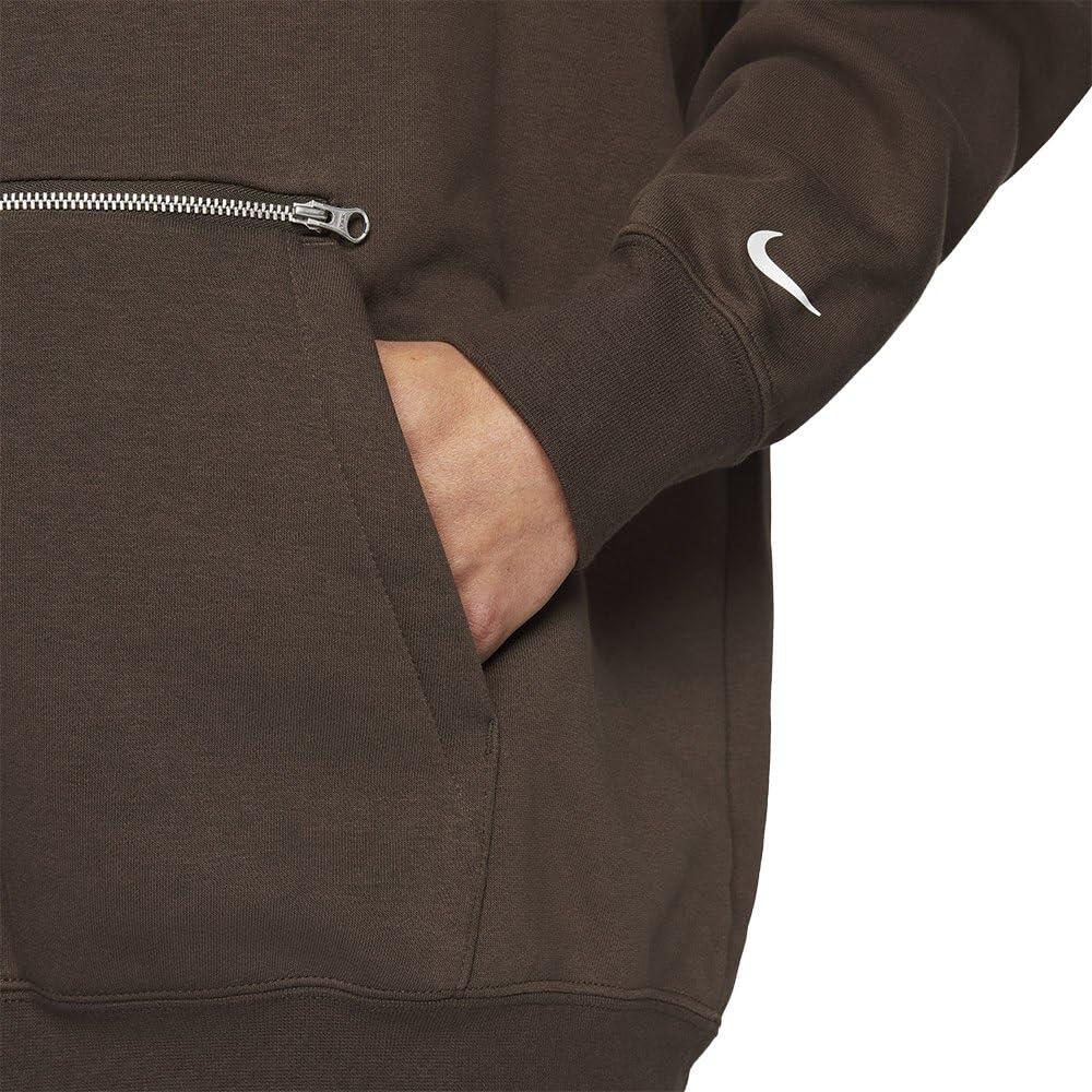 Felpa con cappuccio Nike Sportswear Po OS BB Fleece Marrone e Bianco 3/5