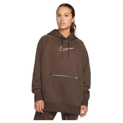 Sudadera con capucha Nike Sportswear Po OS BB Fleece Marrón y Blanco