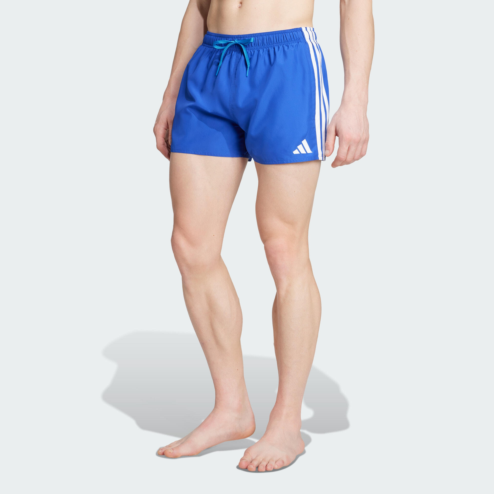 Adidas - Short De Natation À 3 Bandes 20,3 Cm - Bas De Maillot De Bain - Blanc|bleu - 52 2xl - Decathlon