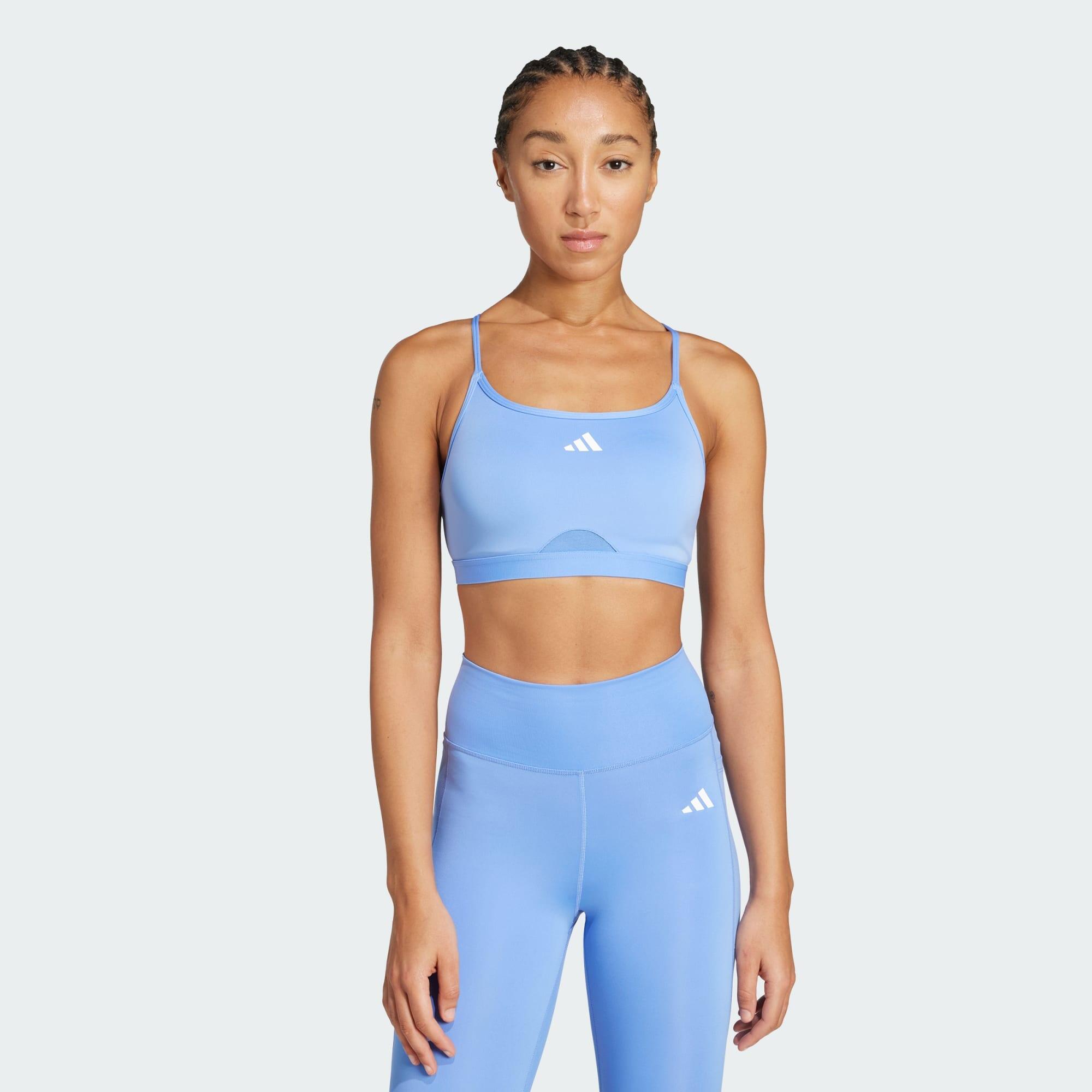 Adidas - Brassière De Training 3 Bandes Aeroreact - Brassière - Bleu - 36 Xs - Decathlon