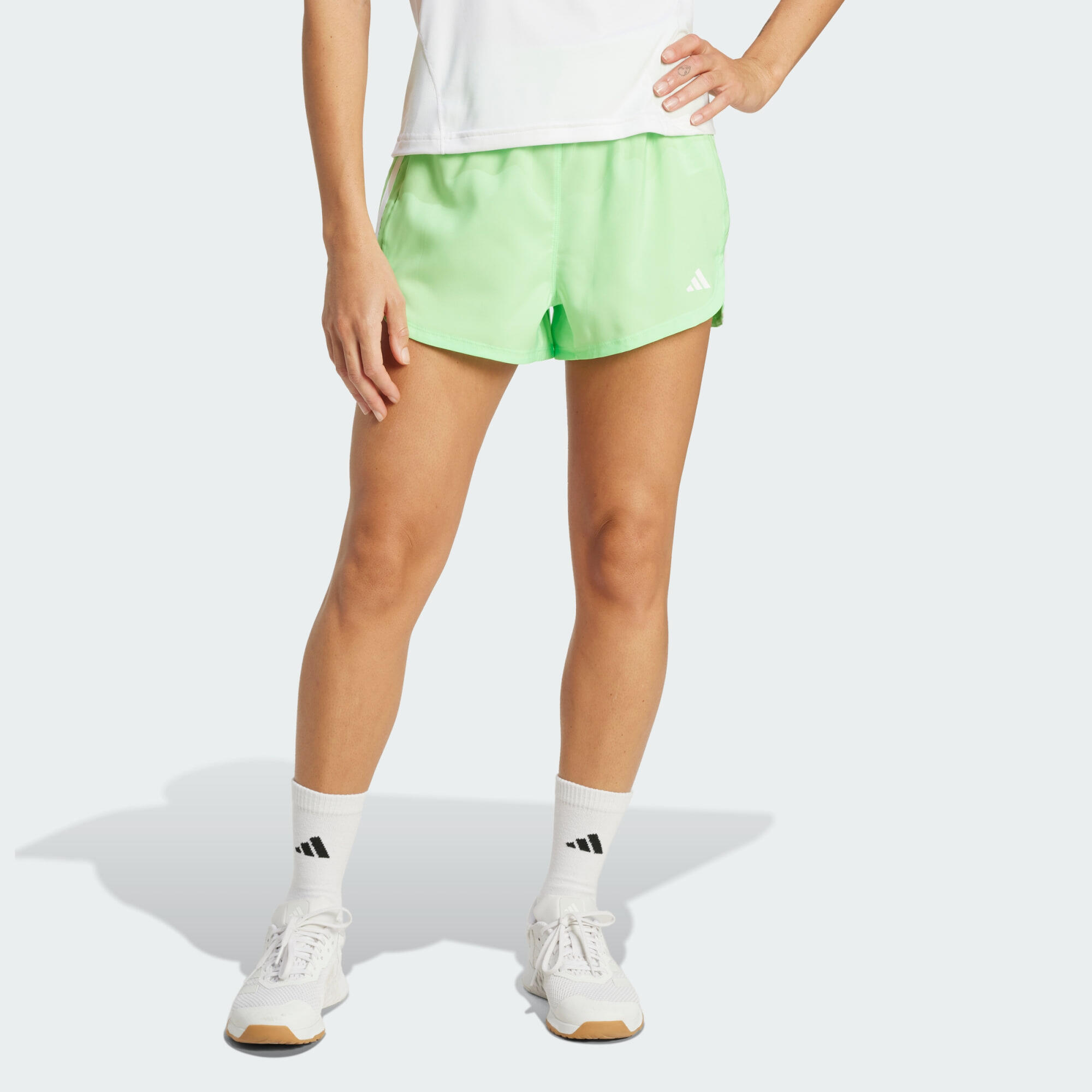 Adidas - Short De Training Taille Haute Pacer 3 Bandes - Short - Blanc|jaune|vert - 36 Xs - Decathlon