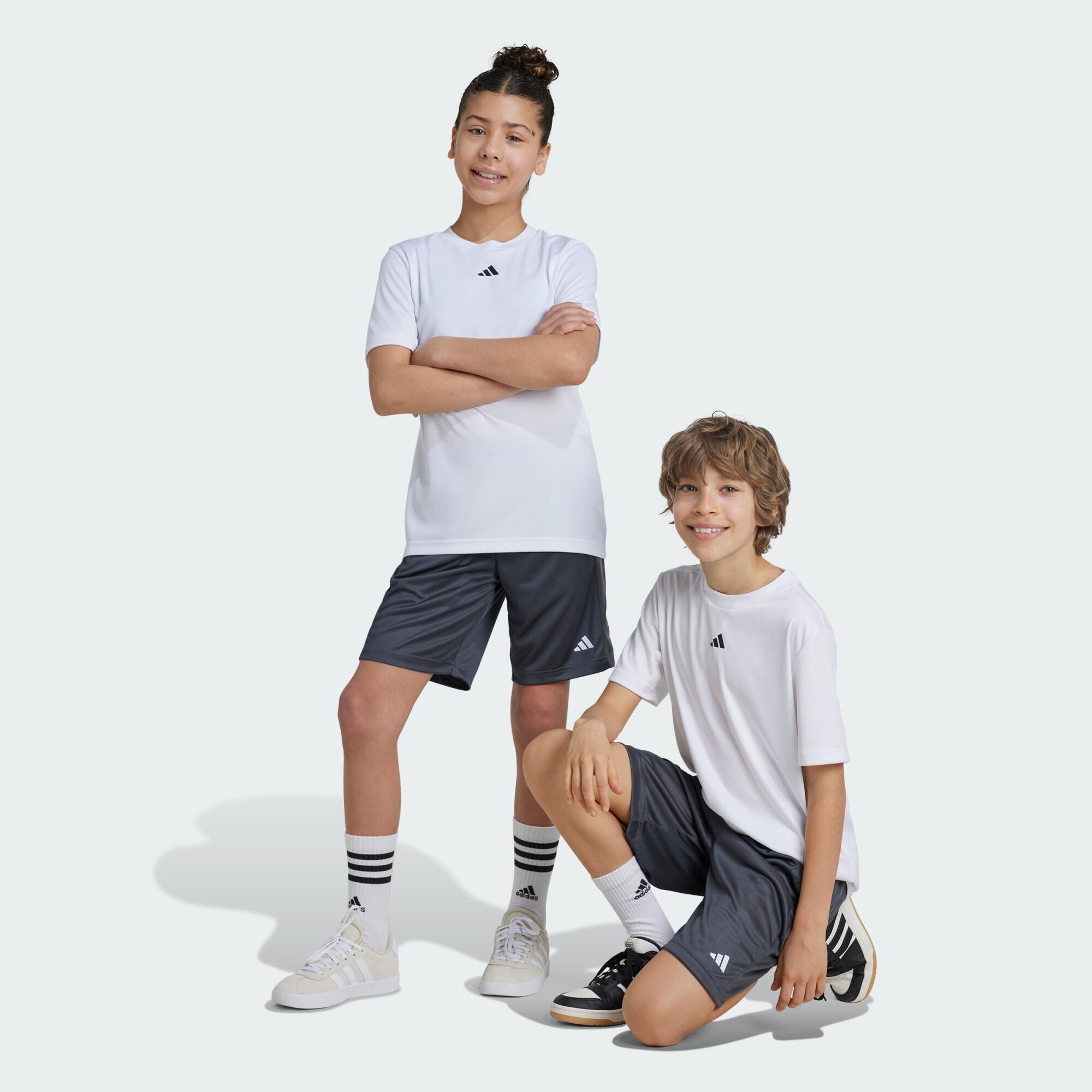 Adidas - Short À Logo Coupe Standard Train Essentials Enfants - Short - Blanc|gris - 7-8 Ans - Decathlon