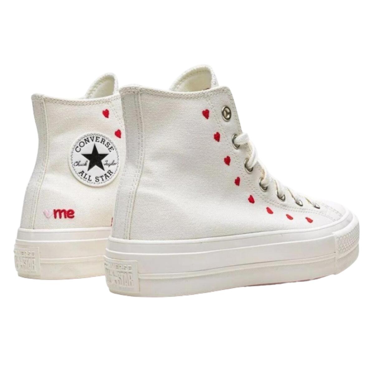 Chaussures  Chuck Taylor All-Star Lift Hi White Red 2/3