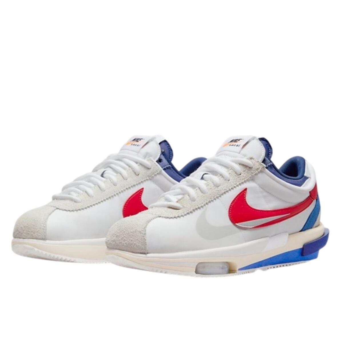Tenis  Cortez 4.0 Sacai White University Red Blue 2/3