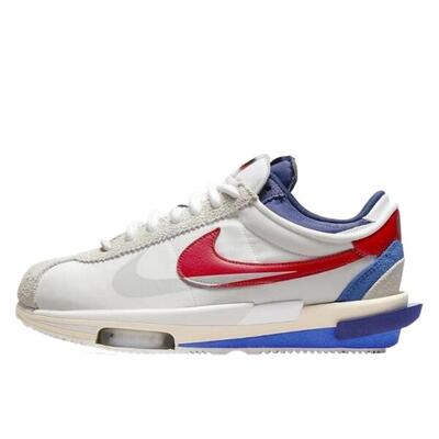 Zapatillas Cortez 4.0 Sacai White University Red Blue