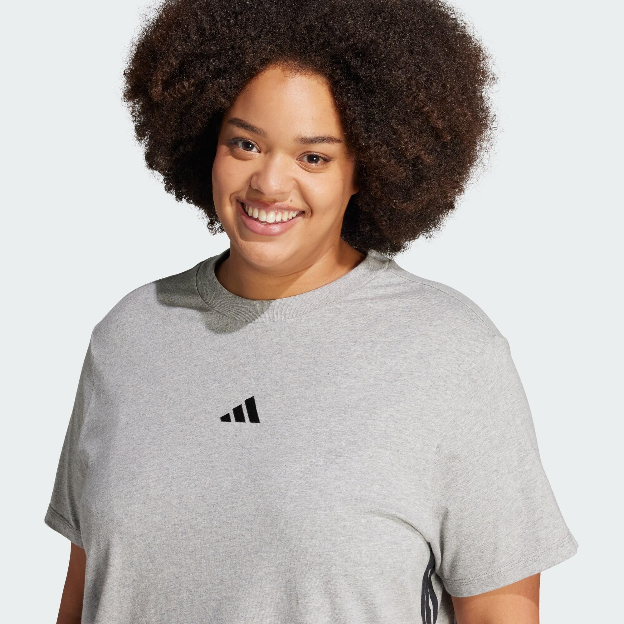 Essentials 3-Stripes Cotton Tee (Plus Size) 4/5