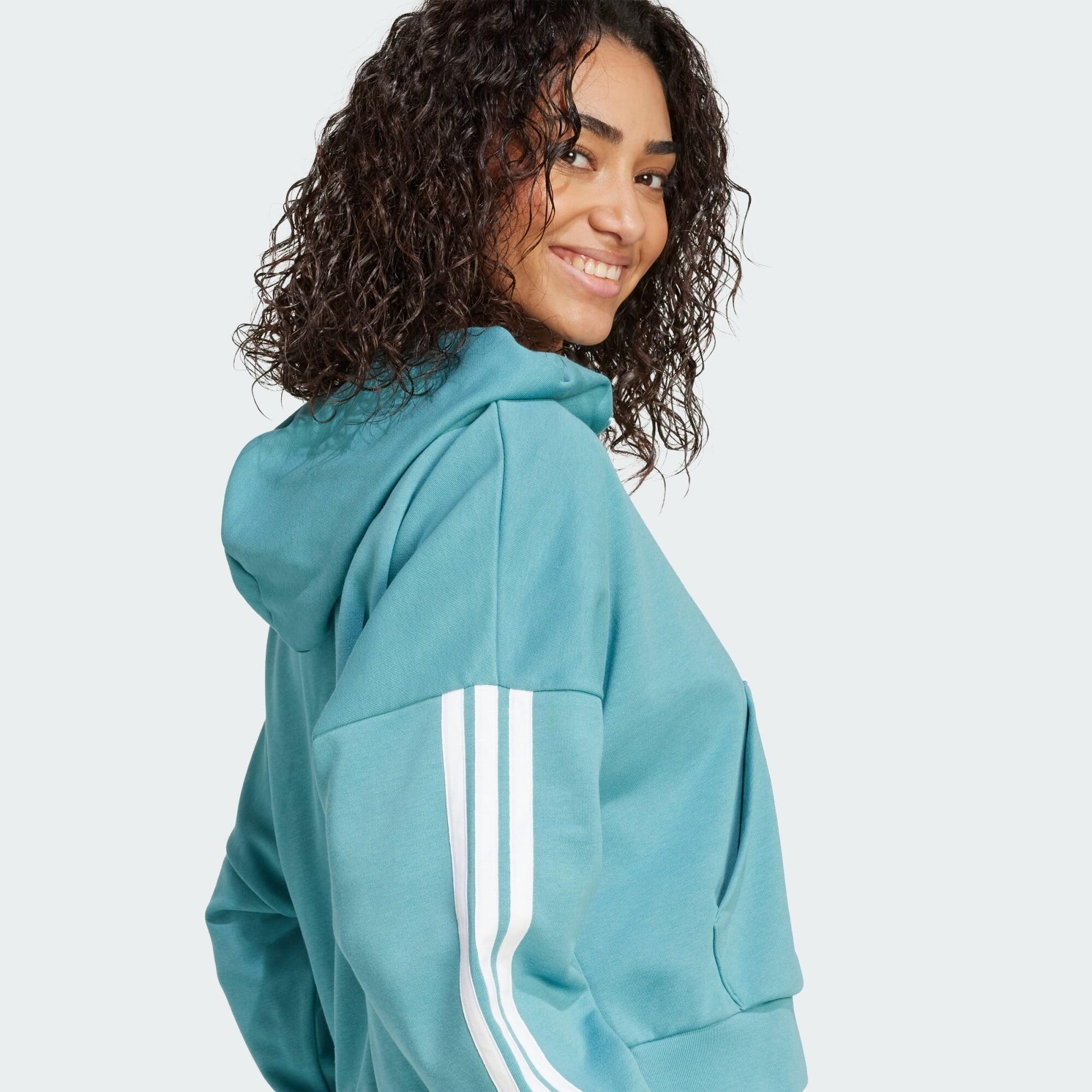 Sweat-shirt à capuche zip 1/4 french terry 3 bandes Essentials 4/5