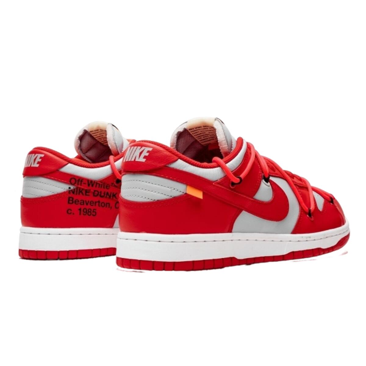 Chaussures Nike Off-White Dunk Low University Red 3/4