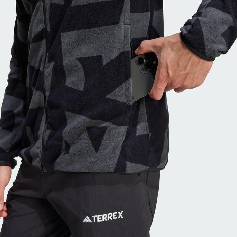 Jachetă din lână fleece Terrex cu fermoar lung și imprimeu multi