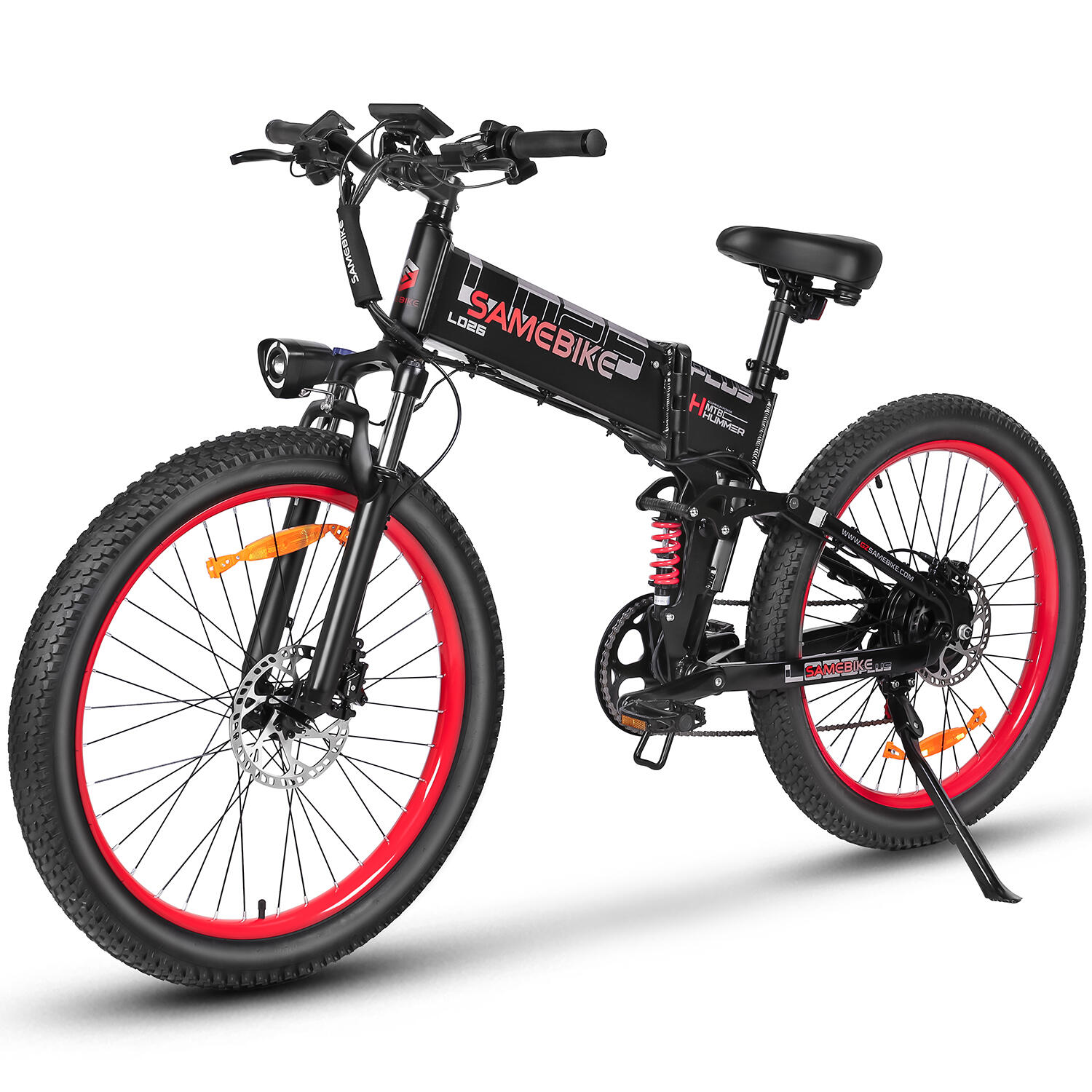 Bicicleta elétrica dobrável samebike lo26 plus de 26" com bateria de 48v e 15ah