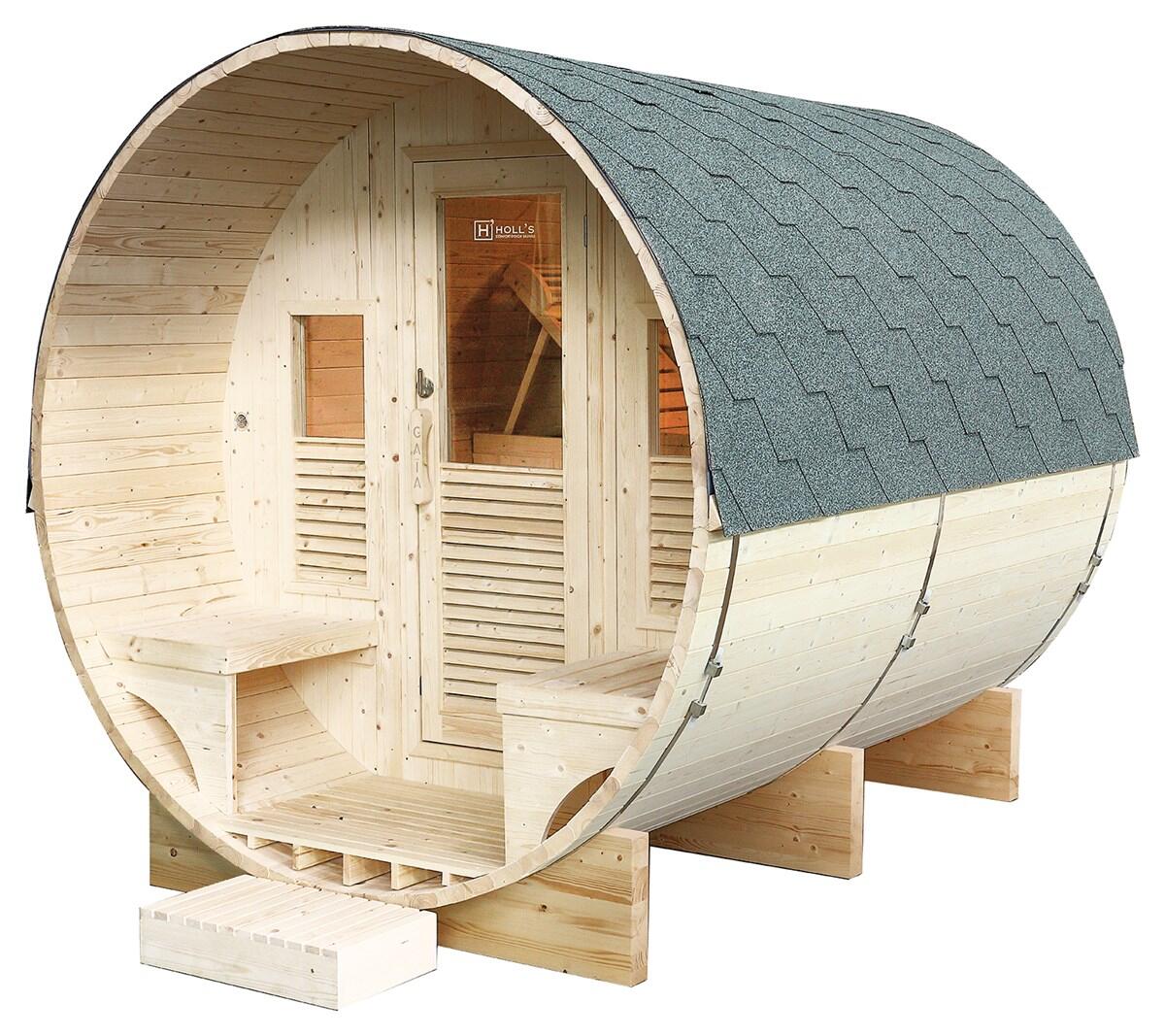 HOLL'S  Sauna da esterno Gaïa Luna Holl's in abete per 6 persone con cromoterapia a LED