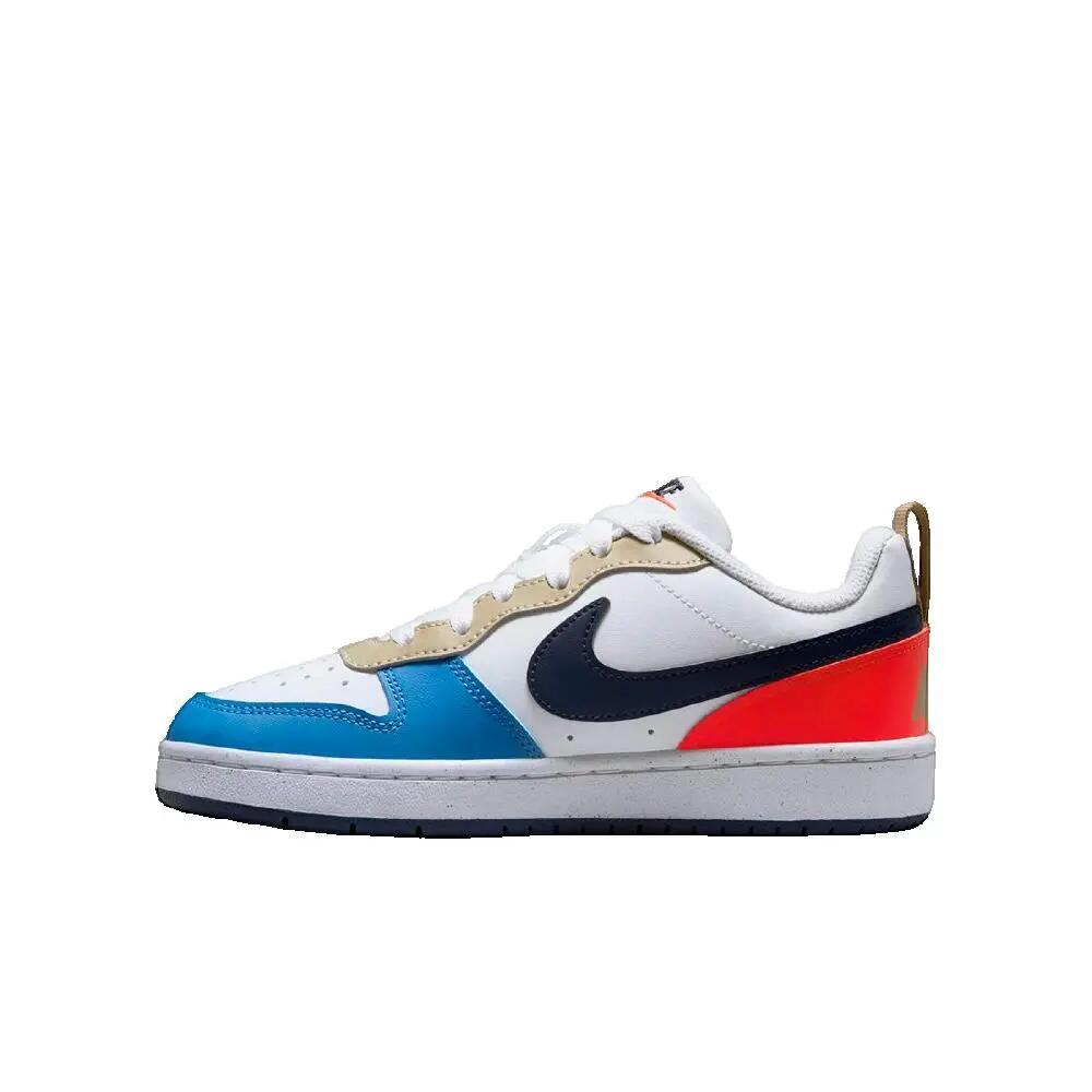 Calçado Nike Court Borough Low Recraft Branco/Azul Trovão-Vermelho Claro 2/3