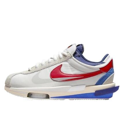 Zapatillas Cortez 4.0 Sacai White University Red Blue