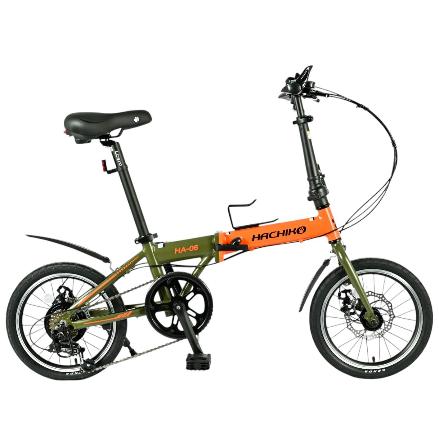 Foldable Bicycle HA-06 | 16 Inch 7 Speed Shimano | Orange Green