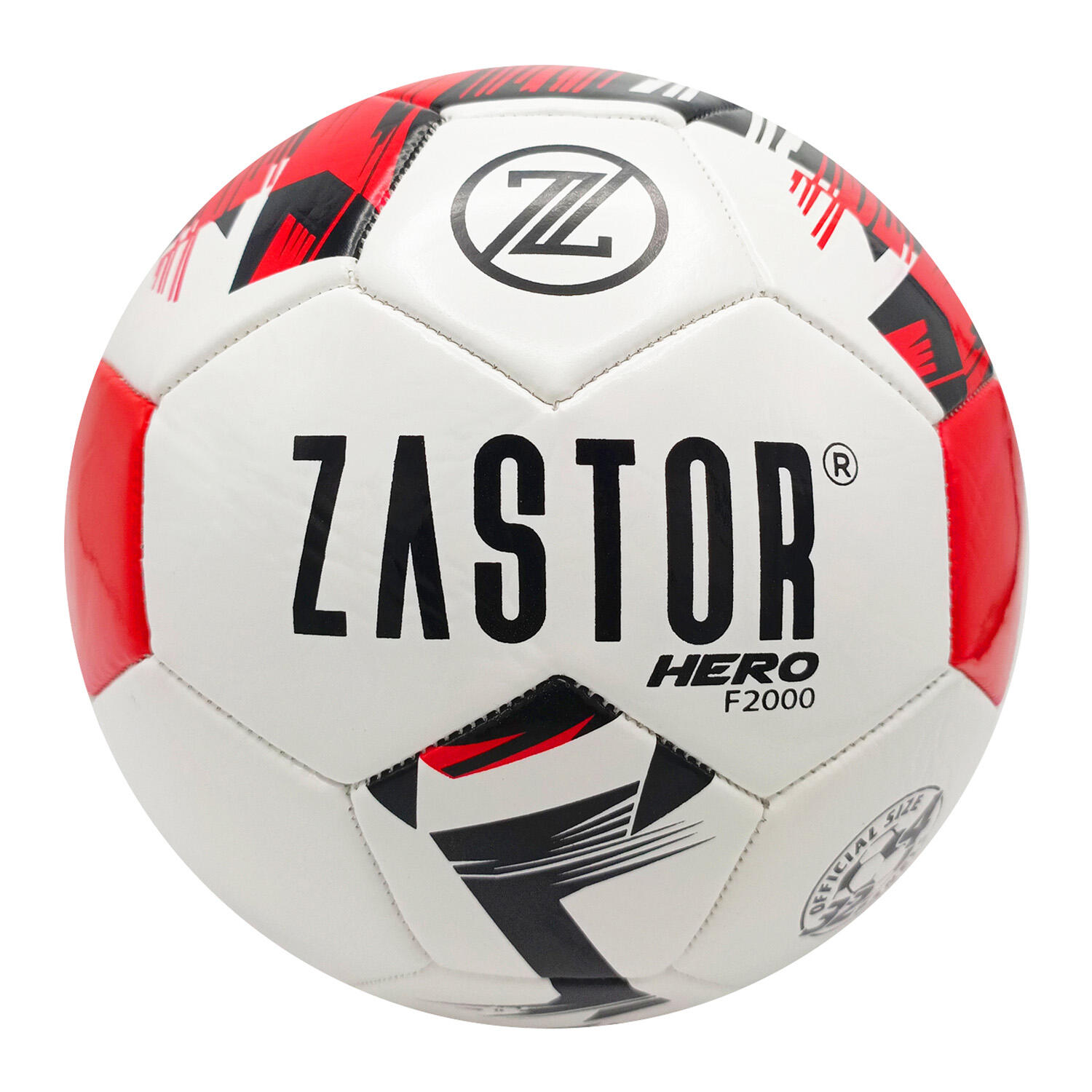 Pack 12 Balones Fútbol Zastor Hero 4F2000 Blanco/Rojo T-4 2/2