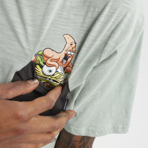 Camiseta manga corta con bolsillo Hydroponic Colaboración  Bob Esponja Verde 2/4