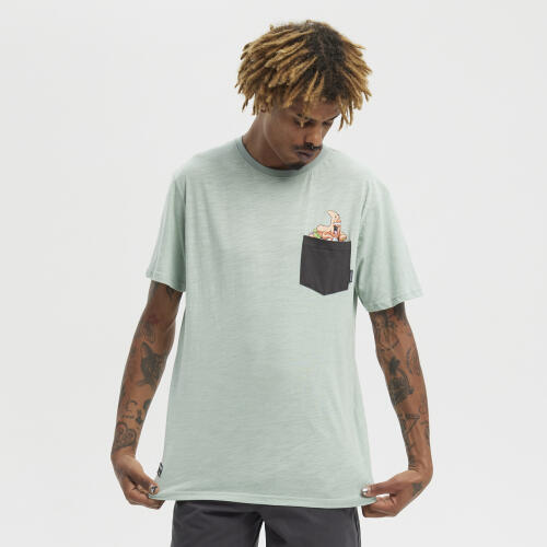 Camiseta manga corta con bolsillo Hydroponic Colaboración  Bob Esponja Verde 3/4
