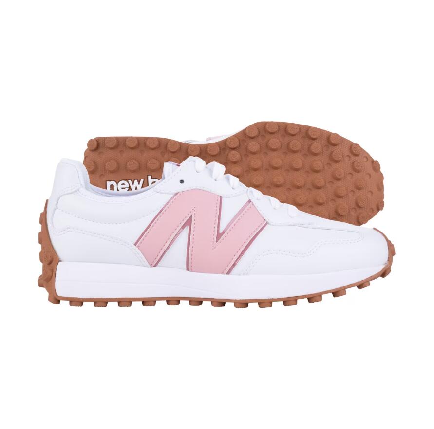 New Balance Women's 327, Damesschoenen Golf, Wit/Roze 5/5