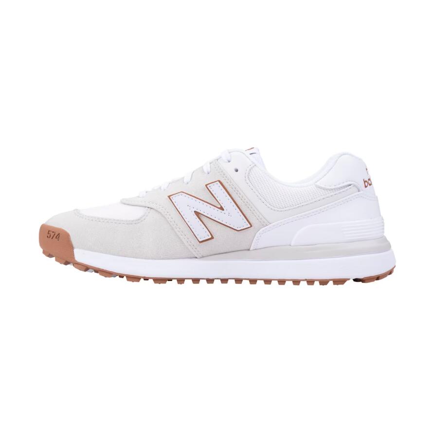 New Balance 574 Greens V2, Zapatos de Golf Mujer, Arena/Blanco 3/5