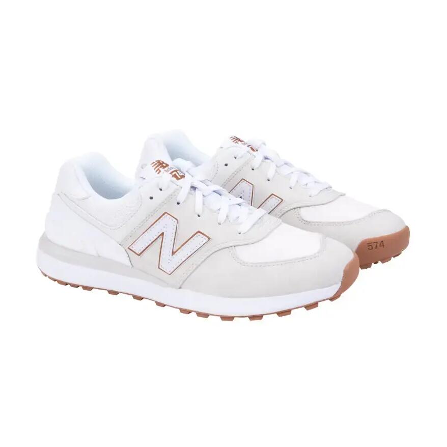 New Balance 574 Greens V2 Women's Golf Shoes, Sand/White