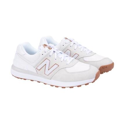 New Balance 574 Greens V2, Zapatos de Golf Mujer, Arena/Blanco