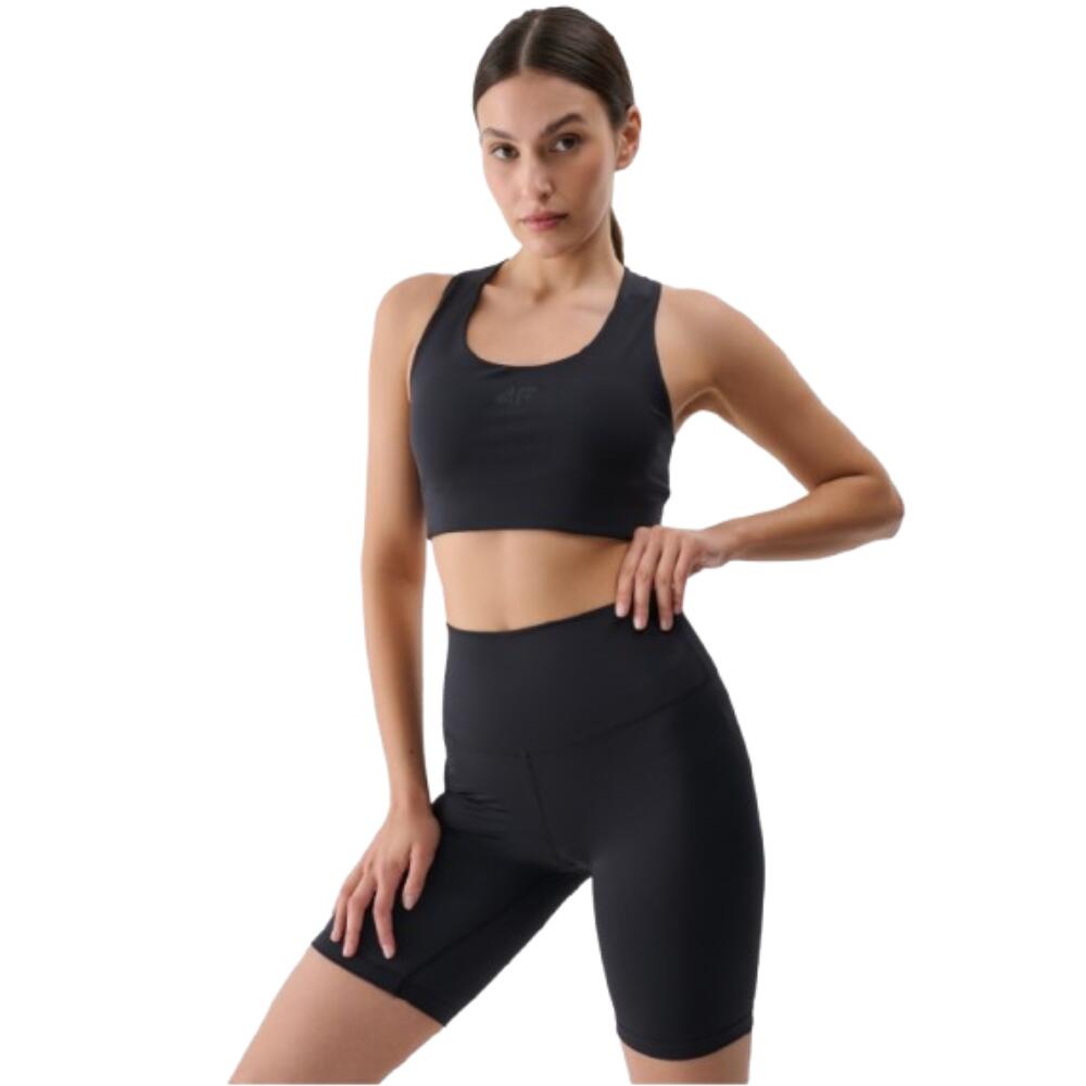 Calça de treino curta para mulher 4F RSS25TFSTF019. Preto. 1/3