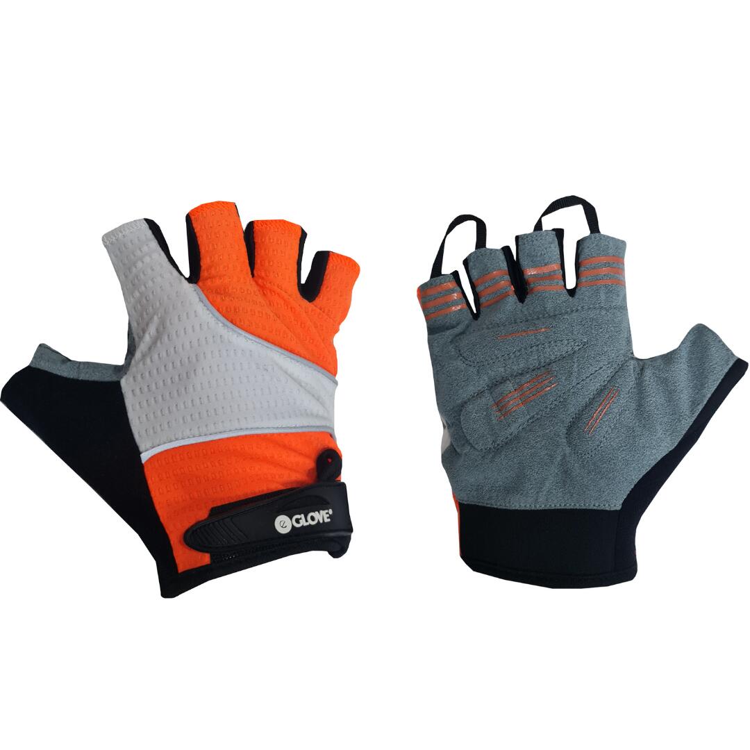 EGLOVE BIKE GelPro Fingerless Gloves- Lightweight Grip & Gel Protection - Flouro Orange