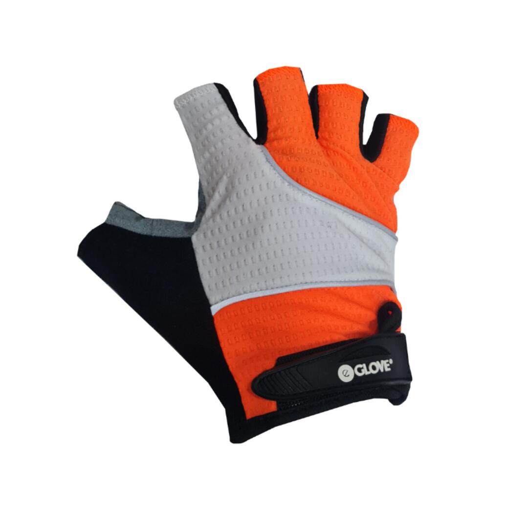 BIKE GelPro Fingerless Gloves- Lightweight Grip & Gel Protection - Flouro Orange 4/5