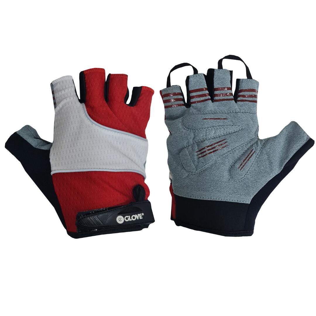 EGLOVE BIKE GelPro Fingerless Gloves -Lightweight Grip & Gel Protection - Red