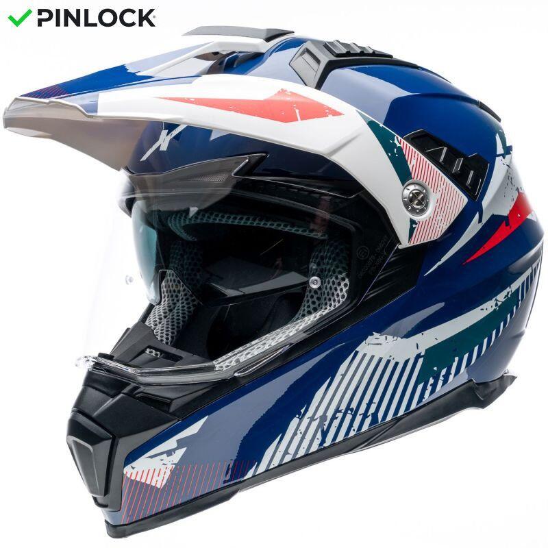 Motoblouz - Electron 3 Nova Adulte Bleu Blanc Rouge Dexter - Casque - Bleu - 42 M/l - Decathlon