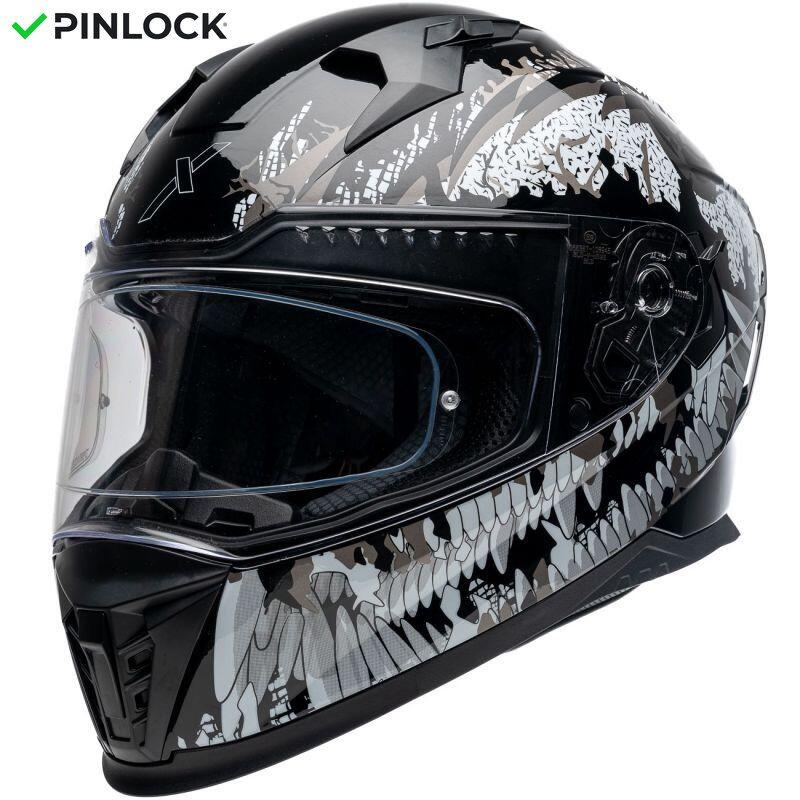 Motoblouz - Eros Beast Adulte Noir Shiny Dexter - Casque - Noir - 40 M - Decathlon