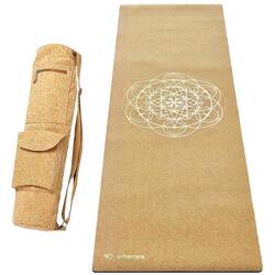 Tapis de yoga caoutchouc & liège XXL, Lg 2,15m, sac de yoga en liège, 2 designs