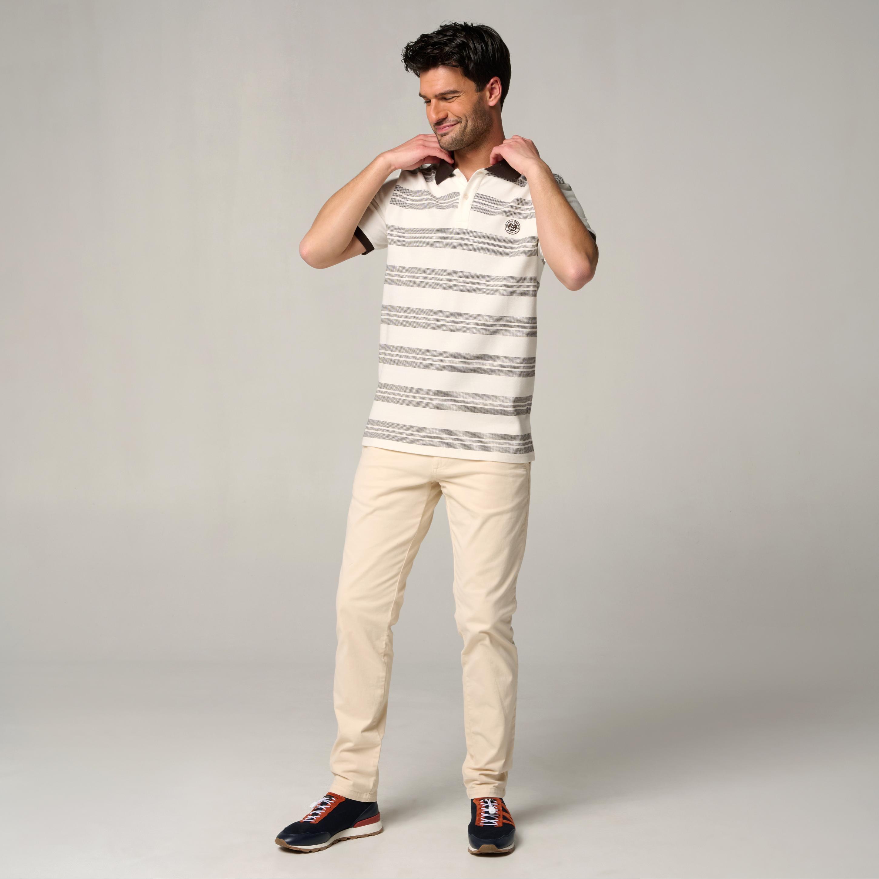 Polo Heritage Homme Roland-Garros - Ecru et Chocolat 3/5