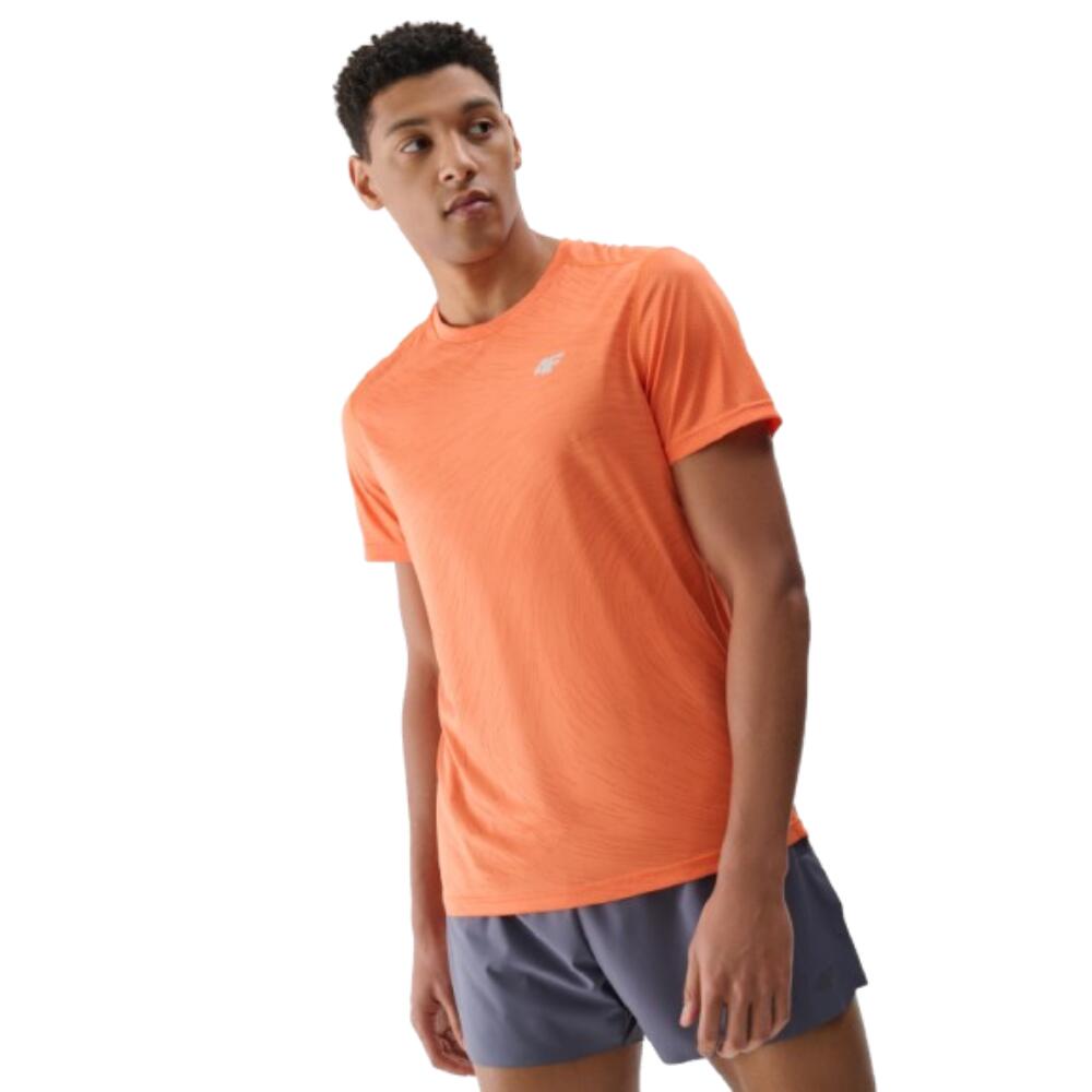 4F T-shirt de corrida para homem 4F TFTSM1260 Regular Fit de secagem rápida laranja