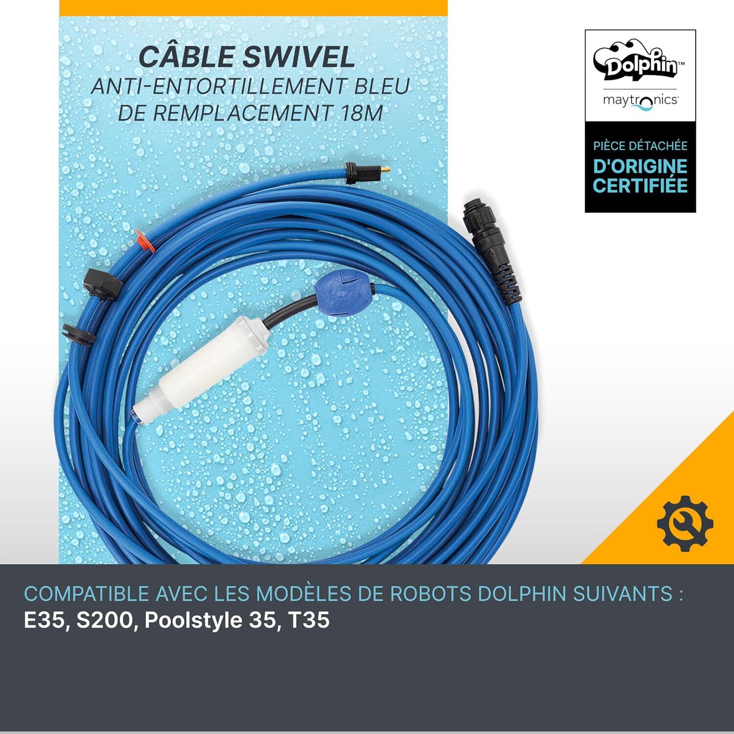Cable d'alimenation avec swivel 18m diy pour robot dolphin e35 et t35 2/5