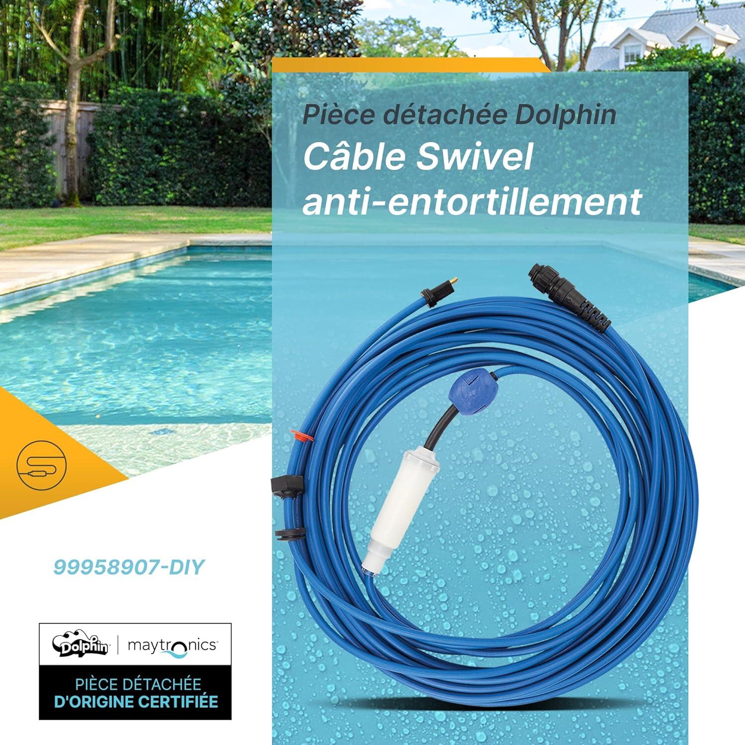 Cable d'alimenation avec swivel 18m diy pour robot dolphin e35 et t35 4/5