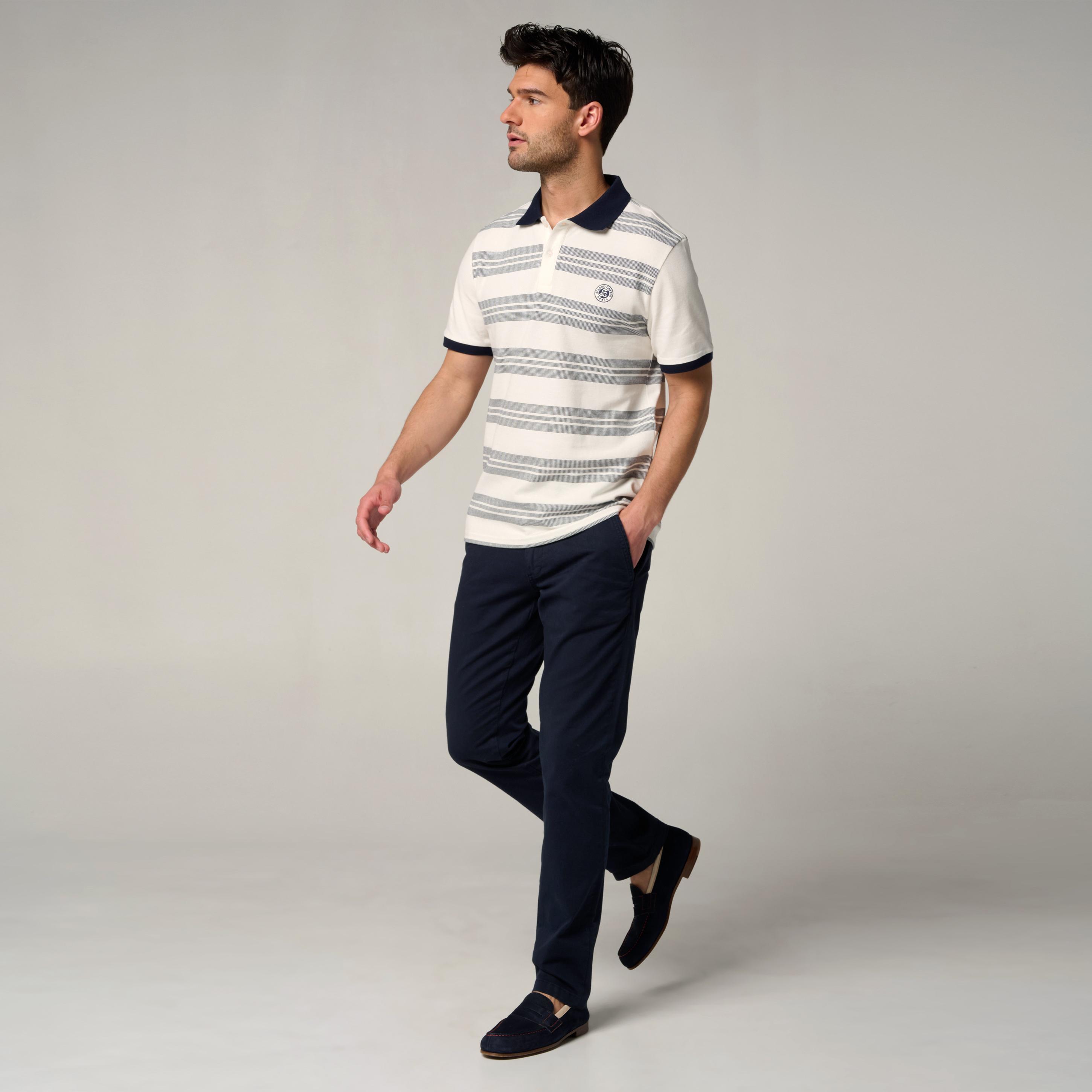 Polo Heritage Homme Roland-Garros - Ecru et Marine 3/5