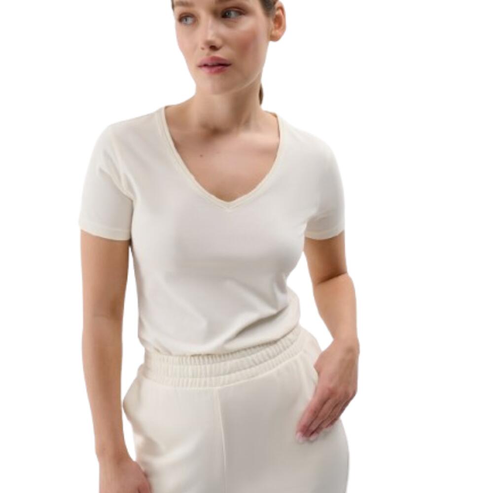 4f - Koszulka 4f Damska 4fwss25ttshf1990-11s Kremowa Bawełniana W Serek L - T-shirt Manches Courtes - Blanc - Decathlon