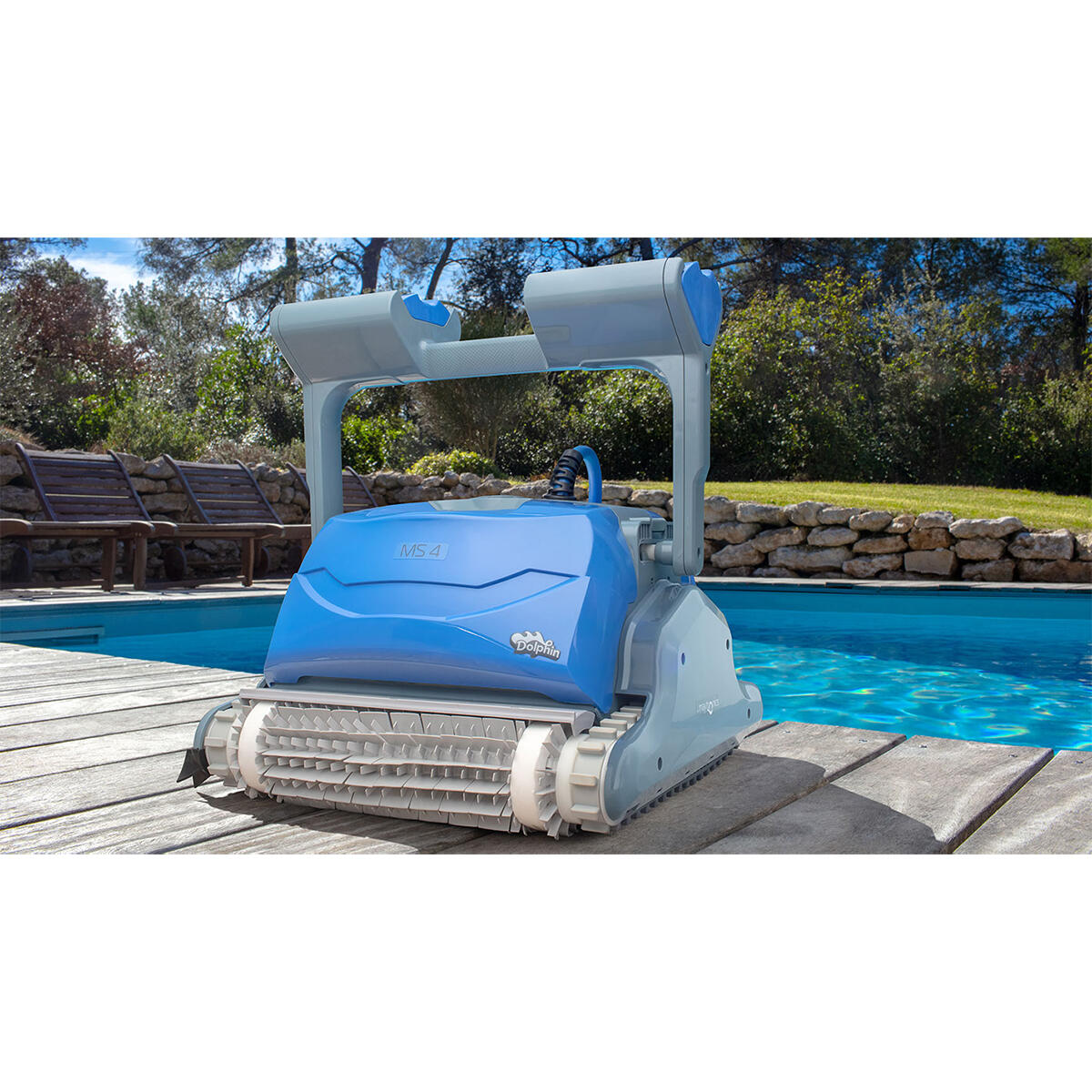 Robot electrique de piscine fond, parois et ligne d'eau avec chariot 2/5